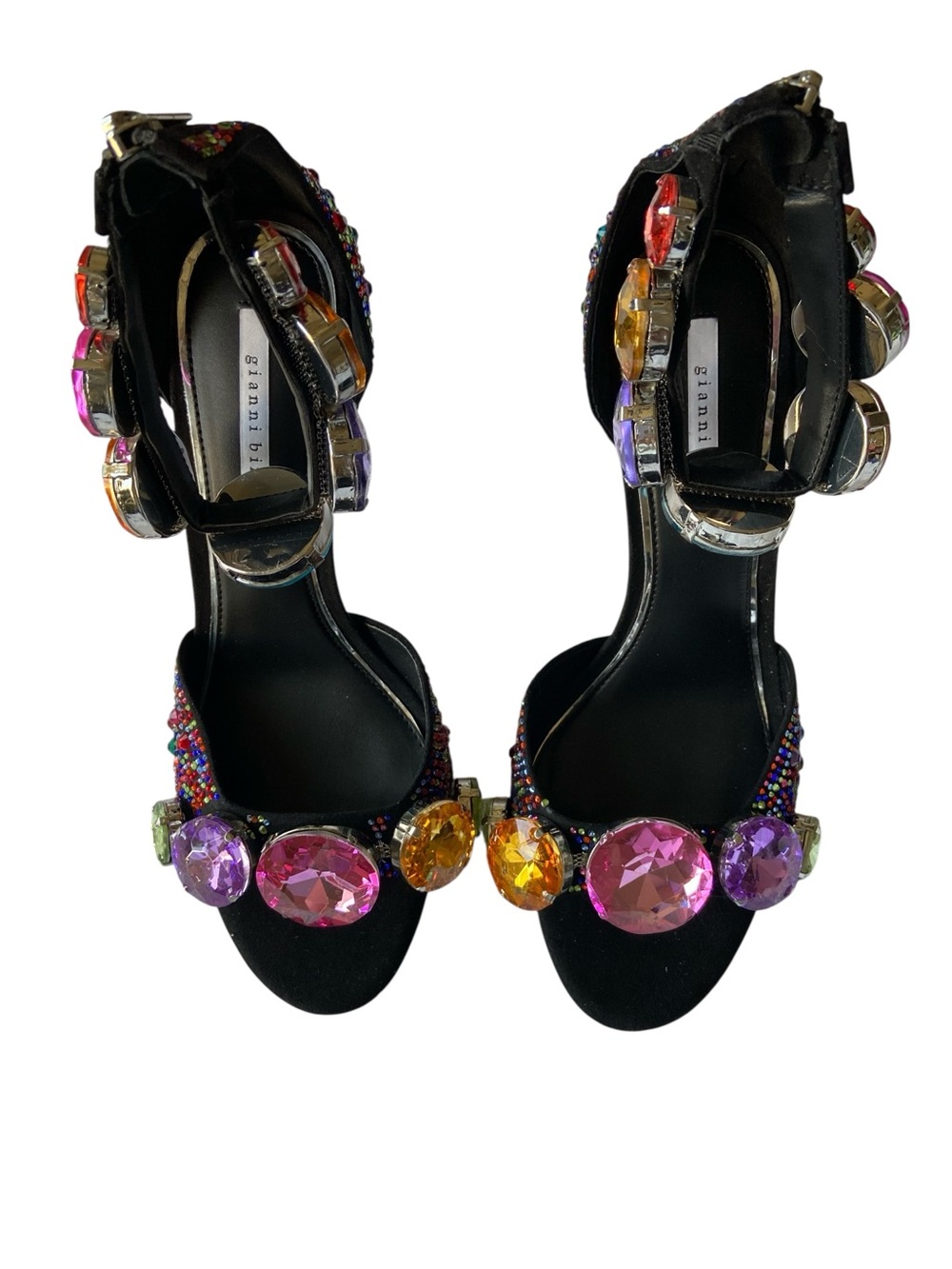Gianni Bini Oaklynn Rainbow Rhinestone Suede Heels Size 8 NWOB - Picture 5 of 8